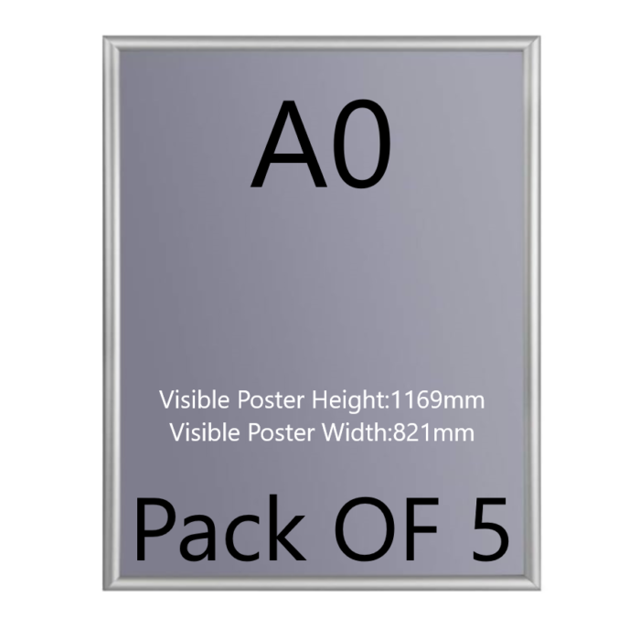 Pack of 10 A1 Black Poster Snap Frame 25mm Mitred Frame With Wall Fixings