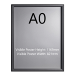 A0 Black Poster Snap Frame 25mm Mitred Frame With Wall Fixings