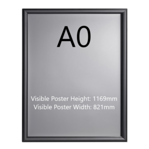 A0 Black Poster Snap Frame 25mm Mitred Frame With Wall Fixings