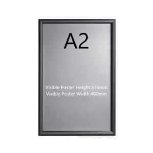 A2 Black Poster Snap Frame 25mm Mitred Frame With Wall Fixings