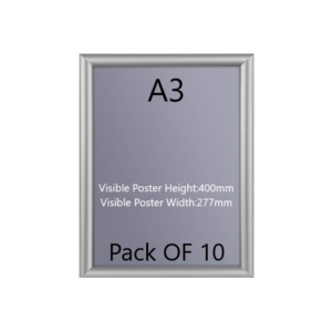 Pack of 10 A3 Black Poster Snap Frame 25mm Mitred Frame With Wall Fixings