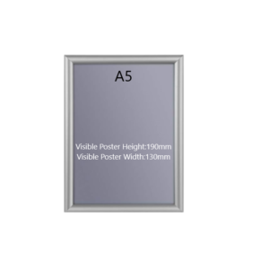 A5 Silver Poster Snap Frame 25mm Mitred Frame With Wall Fixings