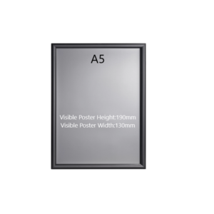 A5 Black Poster Snap Frame 25mm Mitred Frame With Wall Fixings