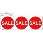 500 x 45mm red price self adhesive stickers Sale rolls for retail discount promotions