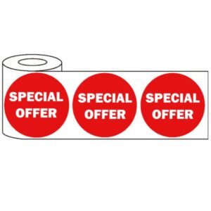 500x45mm Round Adhesive Sale and Special Offer Stickers - Discounted Promo Labels