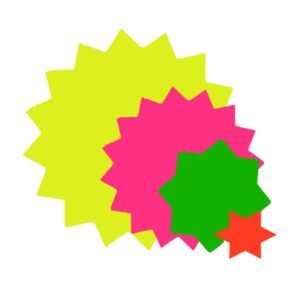 Star-Shaped Fluorescent Card Packs - Coloured Assortment