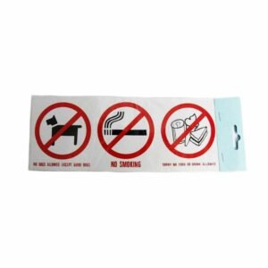 Shop/ Office/ Door/ Window/ Self Adhesive Sticker Label Sign - NO DOGS...NO SMOKING...NO FOOD-Inside/ Outside