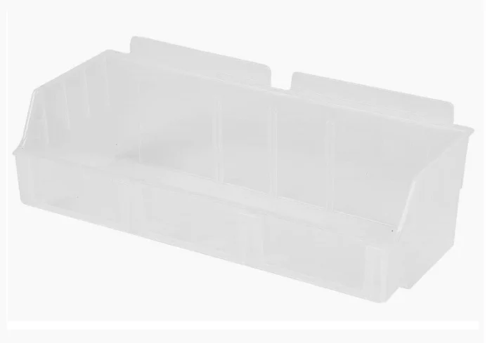 Plastic Slatwall Bins Storbox Wide Clear