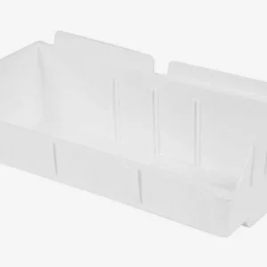 Plastic Slatwall Bins Storbox Wide White