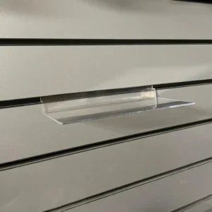 Flat Slatwall Shelf 250mm (W) x 100mm (D) – Clear