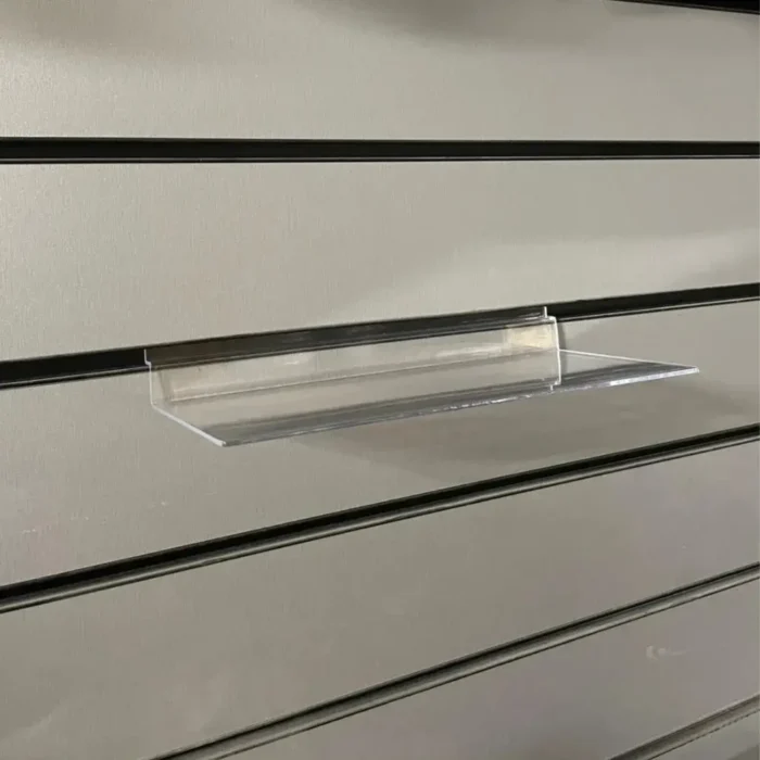 Flat Slatwall Shelf 250mm (W) x 100mm (D) – Clear