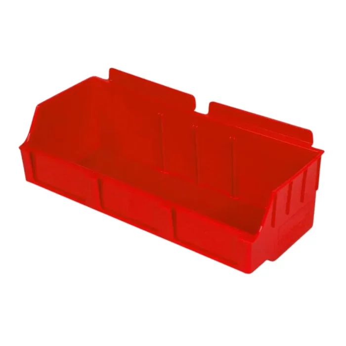 Plastic Slatwall Bins Storbox Wide -Red