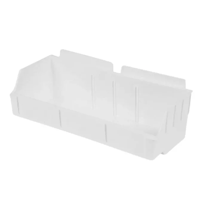 Plastic Slatwall Bins Storbox Wide- White