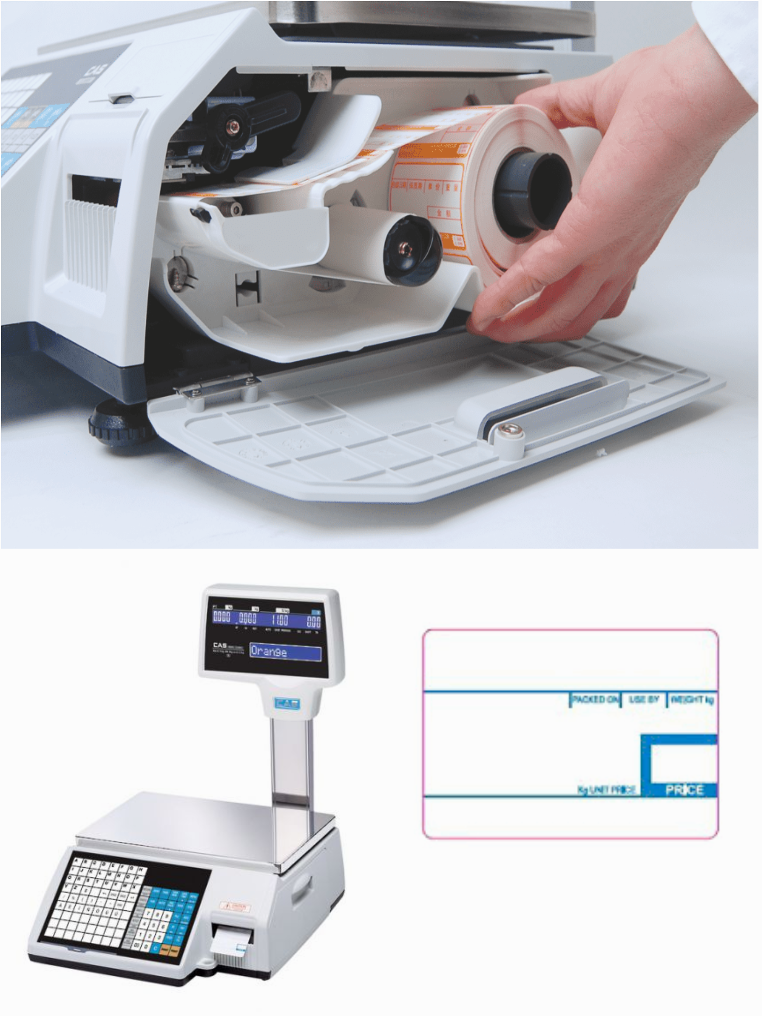 CAS CL-5200 Label Printing Scale with Pole Display 15KG