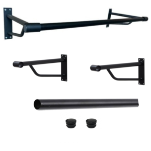 Heavy Duty Wall Mounted Hanging Clothes Rail 600mm - Black