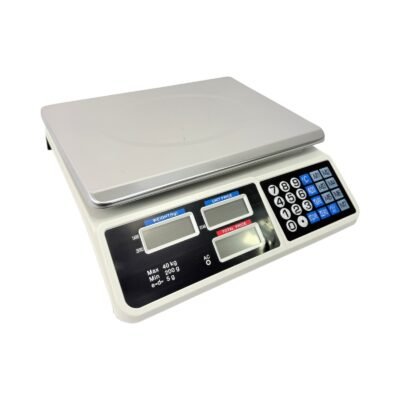 40kg/5g Digital Price Computing Scale UK Plug Grey/Chrome
