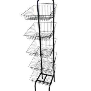 5 Tier Basket Stand For Bread Crisps Snacks - Black