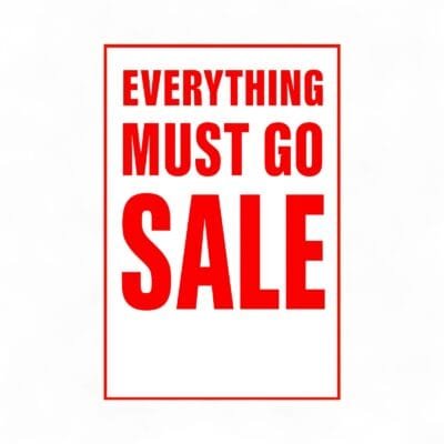 Everything Must Go! SALE A1 Poster Bold Retail Window Display Sign for Shopfront Promotions