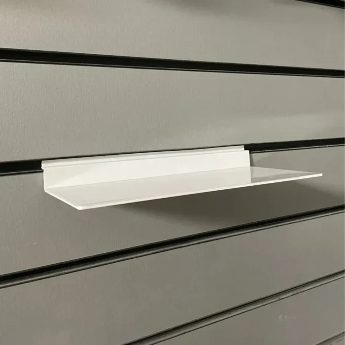 Flat Slatwall Shelf 250mm (W) x 100mm (D) – White