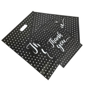 Premium Black Thank you Plastic Carrier Bags