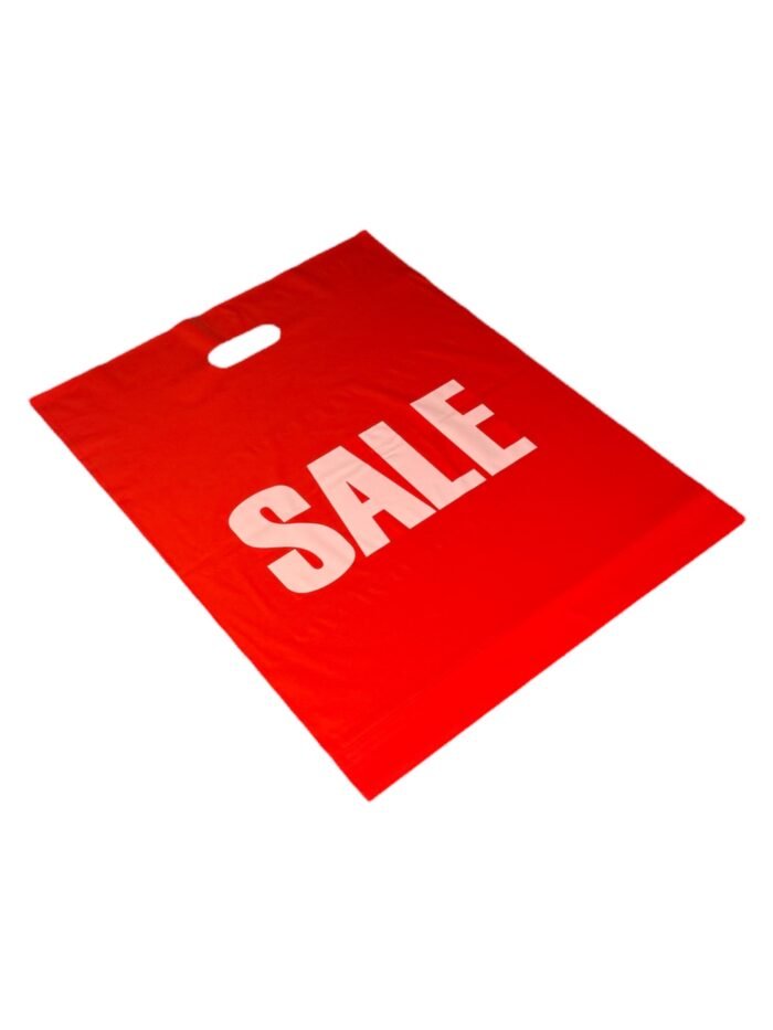 Premium Red & White "SALE" Plastic Carrier Bags