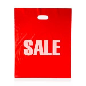 Premium Red & White "SALE" Plastic Carrier Bags