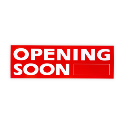 Opening Soon Poster 100cm x 35cm: Boost Sales with this Eye-Catching Display