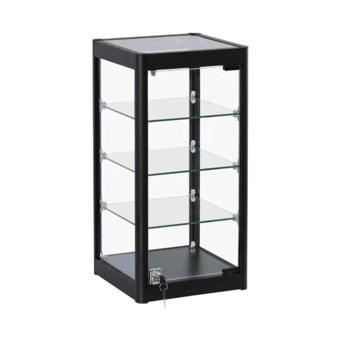 Black Glass Countertop Display Cabinet