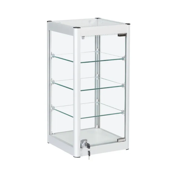 Silver Glass Countertop Display Cabinet
