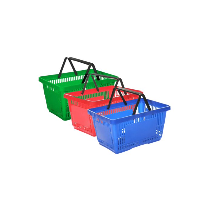 22L Plastic Shopping Baskets with Handles