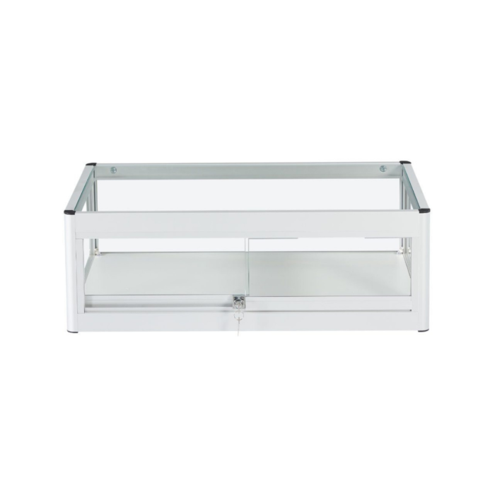 Lockable Silver Aluminium Glass Countertop Display Case | Secure Showcase with Sliding Doors for Retail and Exhibitions - Image 2