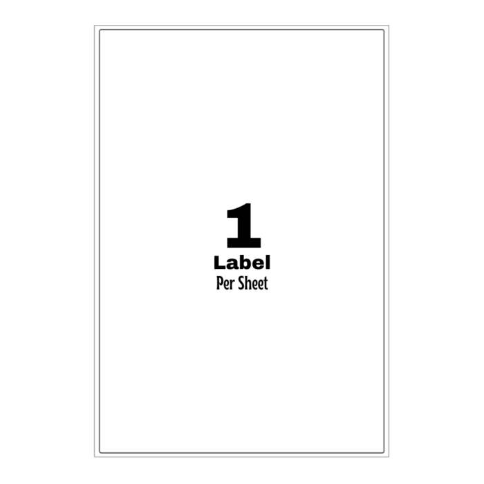 White Address Printer Labels - 1 Label per Sheet - 210mm x 297mm
