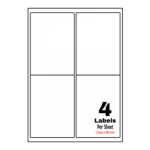 White Address Printer Labels - 2 Label per Sheet - 139mm x 99.1mm A4 White Labels 4/Sheet