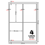 White Address Printer Labels - 2 Label per Sheet - 139mm x 99.1mm
