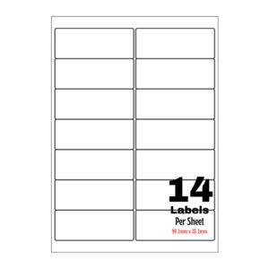 White Address Printer Labels - 14 Label per Sheet - 99.1mm x 38.1mm