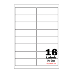 White Address Printer Labels - 16 Label per Sheet - 99.1mm x 33.9mm A4 White Labels 16/Sheet