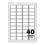 White Address Printer Labels - 40 Label per Sheet - 45.7mm x 25.4mm Multi-Purpose A4 White Labels – 40 per Sheet