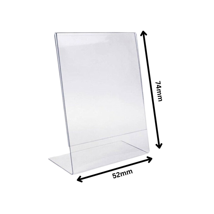 A8 Portrait Acrylic Literature Holder | Clear Brochure & Menu Display Stand for Office, Restaurant, Retail | Durable Modern Acrylic Organizer (74mm x 52mm) - Image 2