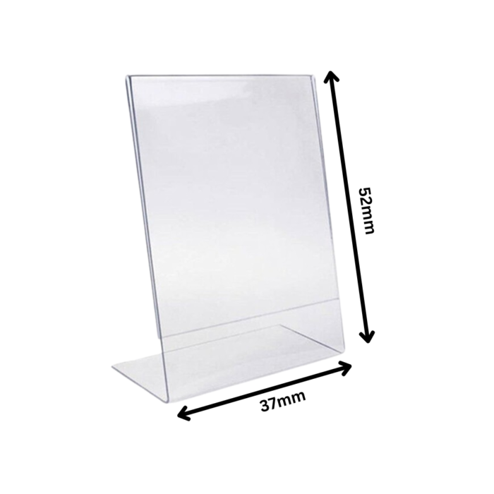 A9 Portrait Acrylic Literature Holder | Clear Brochure & Menu Display Stand for Office, Restaurant, Retail | Durable Modern Acrylic Organizer (52mm x 37mm) - Image 2