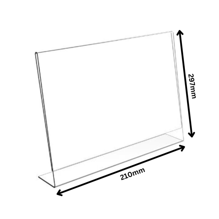 A4 Landscape Acrylic Literature Holder | Clear Brochure & Menu Display Stand for Office, Restaurant, Retail | Durable Modern Acrylic Organizer (210mm x 297mm) - Image 2