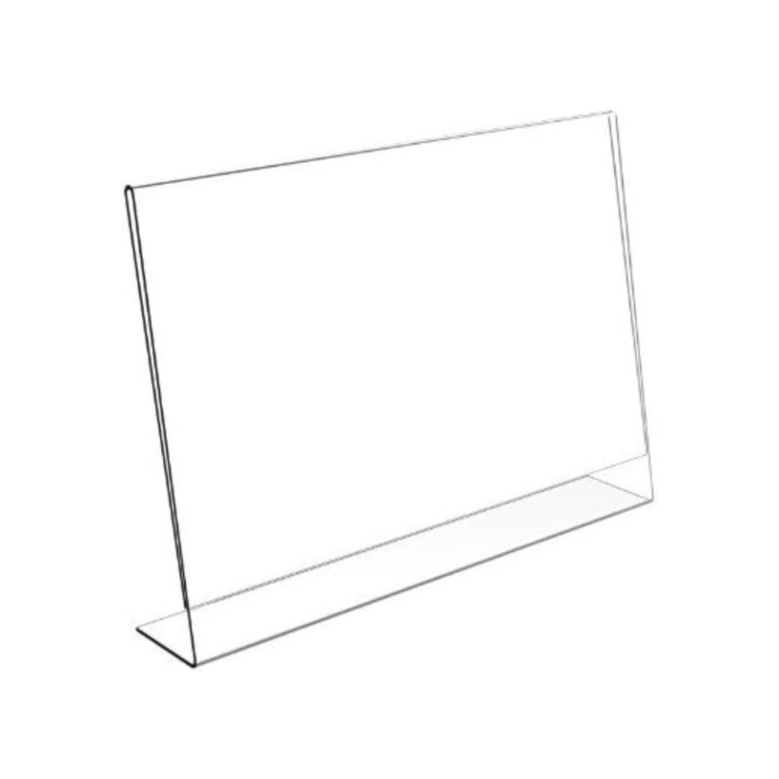 A7 Landscape Acrylic Literature Holder | Clear Brochure & Menu Display Stand for Office, Restaurant, Retail | Durable Modern Acrylic Organizer (80mm x 105mm) | Compact Flyer & Document Holder