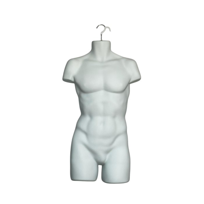 White Male Hanging Body Form | Retail Display Mannequin – H960mm