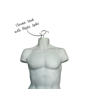 White Male Hanging Body Form | Retail Display Mannequin – H960mm