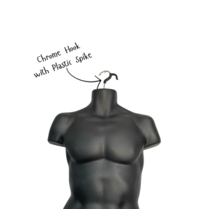 Black Male Hanging Body Form | Retail Display Mannequin – H960mm