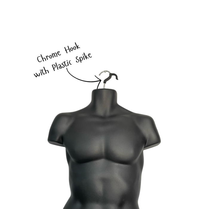 Black Male Hanging Body Form | Retail Display Mannequin – H960mm