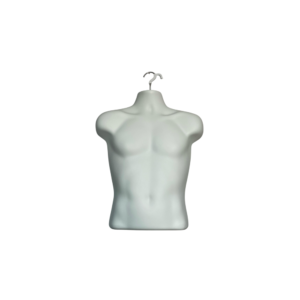 White Male Hanging Half Body Form | Retail Display Mannequin – H571mm