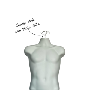 White Male Hanging Half Body Form | Retail Display Mannequin – H571mm