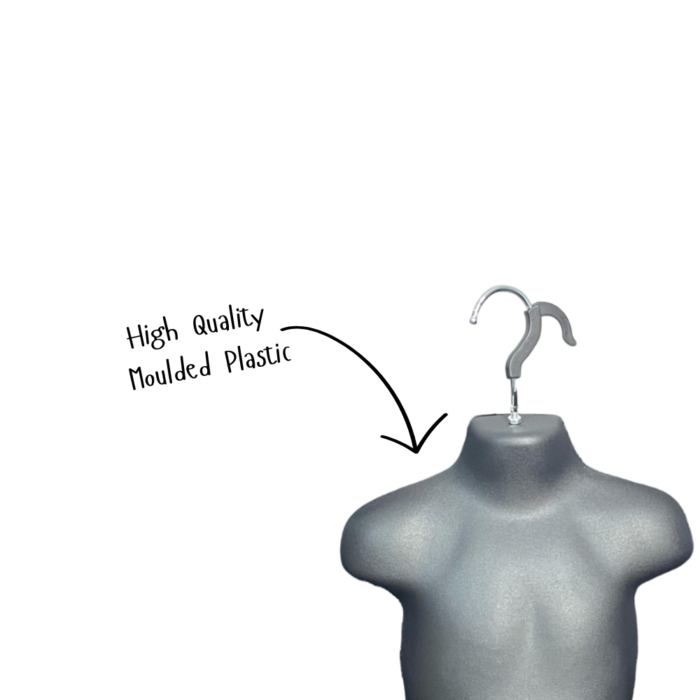 black mannequin torso with a hook on top