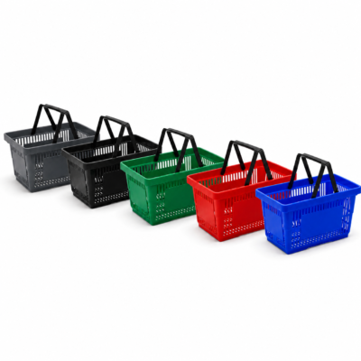 22L Plastic Shopping Baskets with Handles