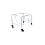 White Shopping Basket Stacker with Wheels